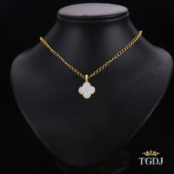 14K Yellow Gold CZ Pendant - Picture 2 of 4